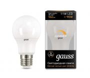 Лампа Gauss LED А60-din E27 11W 3000К диммируемая 1/10/50