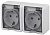ЭРА Розетка 2х2P+E IP54, шторки, 16A-250В, ОУ, белый 1/8